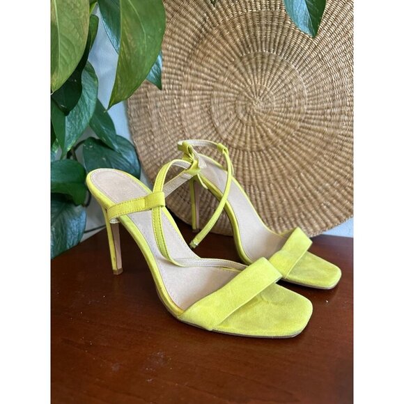 Truffle Collection women’s size 9 yellow strap sandal heels - Picture 1 of 9
